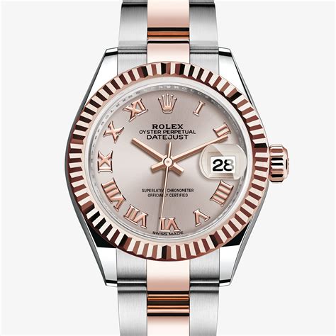 rolex lady-datejust oyster 28 mm oystersteel and everose gold|rolex lady datejust 28mm price.